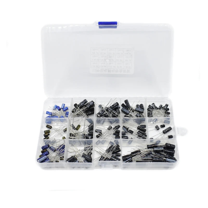 Imagem -02 - Kit de Sortimento de Capacitores Eletrolíticos 15 Valores 10v 16v 25v 50v 1uf220uf 022 uf 22 uf 100uf 200 Pcs por Lote