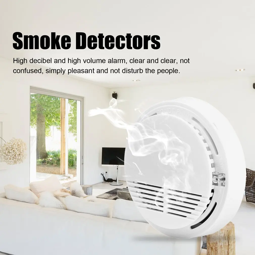 Acj168-alarma de humo independiente, Detector de humo independiente, inalámbrico para el hogar, Sensor de sonido y luz