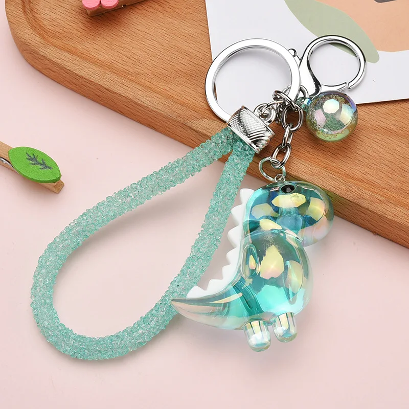 New Acrylic Dinosaur Doll Keychain Cute Animal Charm Key Chains Creative Car Bag Pendant Keyring for Women Men