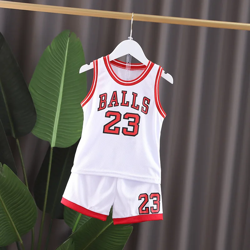 2024 Summer baby BOY girl Basketball nursery ball Clothes T Shirt camisole + Shorts pants children tracksuits 1 2 3 4 5 6 year