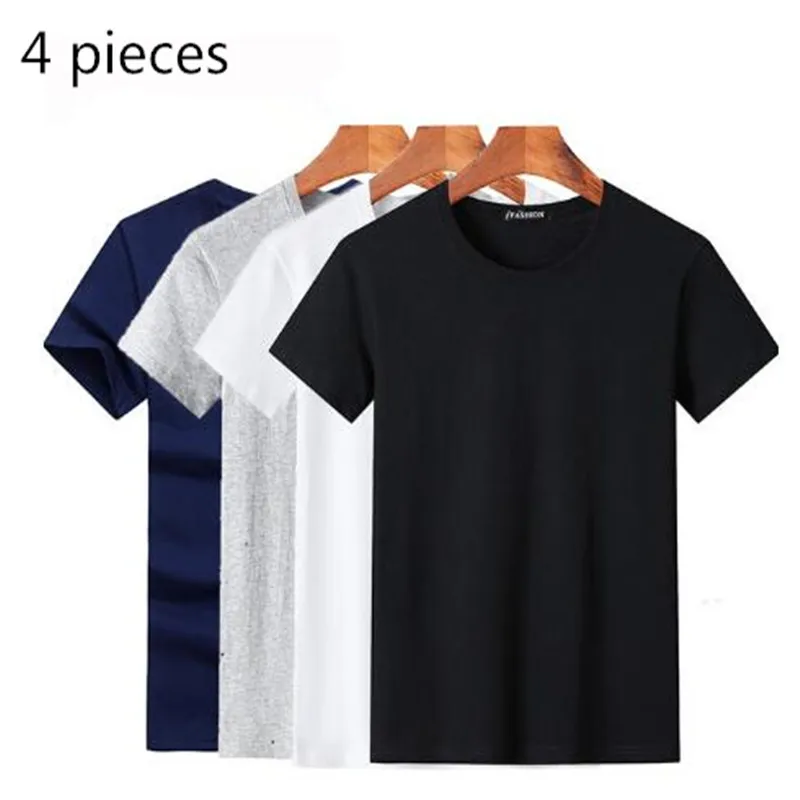 100% Cotton Men T-Shirt 4pcs/lot Color Casual Short Sleeve T-shirt Mens High Quality Fashion Tee Shirt Summer movement Clothing