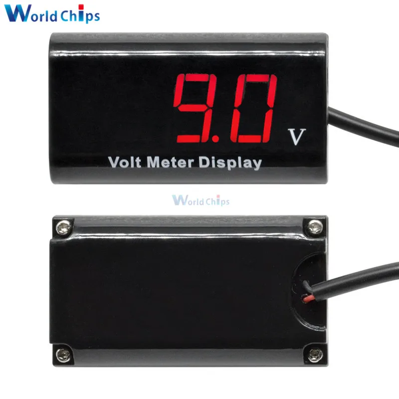 DC 3-18V 0.56 inch LED Three Digital Display Two 2 Wires IPX6 Waterproof Voltmeter Voltage Meter For Auto Car Bicycle Motorcycle