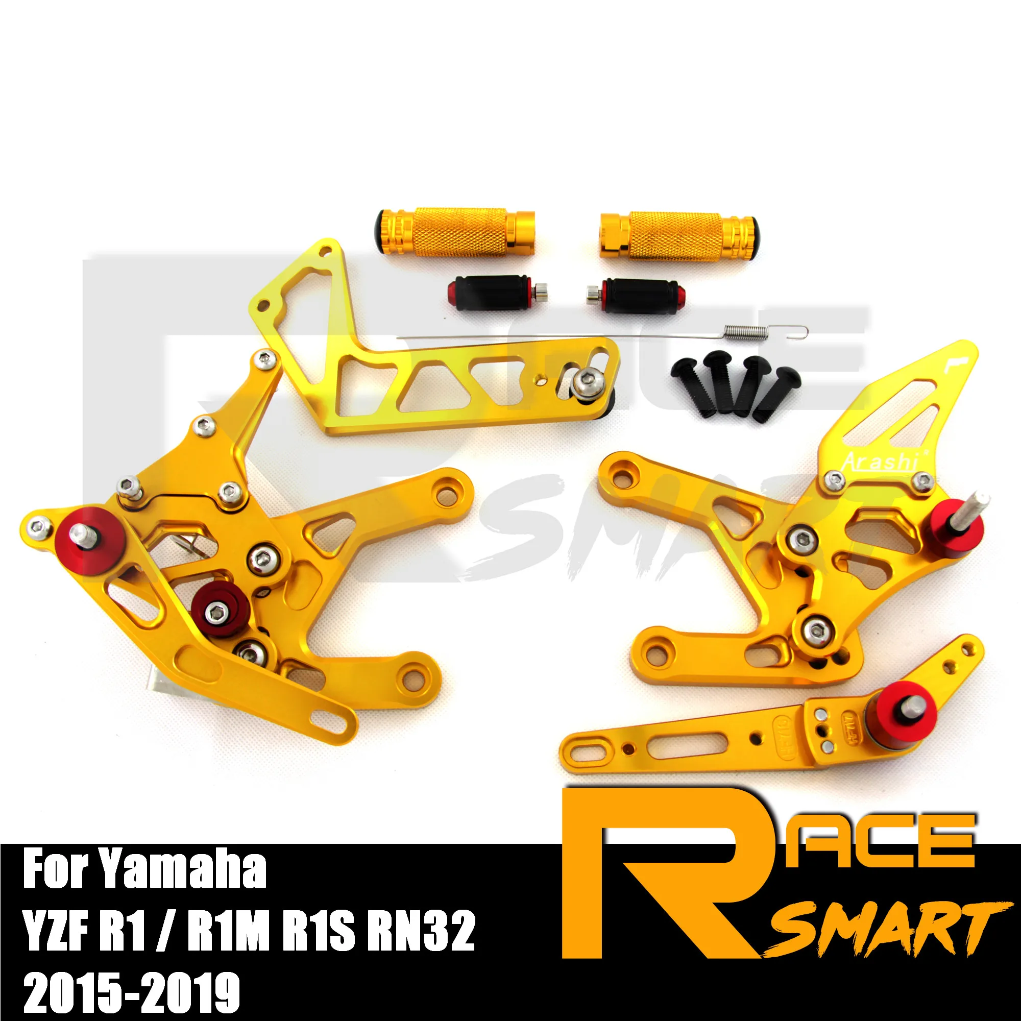 

For YAMAHA YZF R1 2015-2023 Motorcycle CNC Adjustable Rearset Rear Set Footrests Foot Rest Pegs YZFR1 YZF-R1 2016 2017 2018 2019