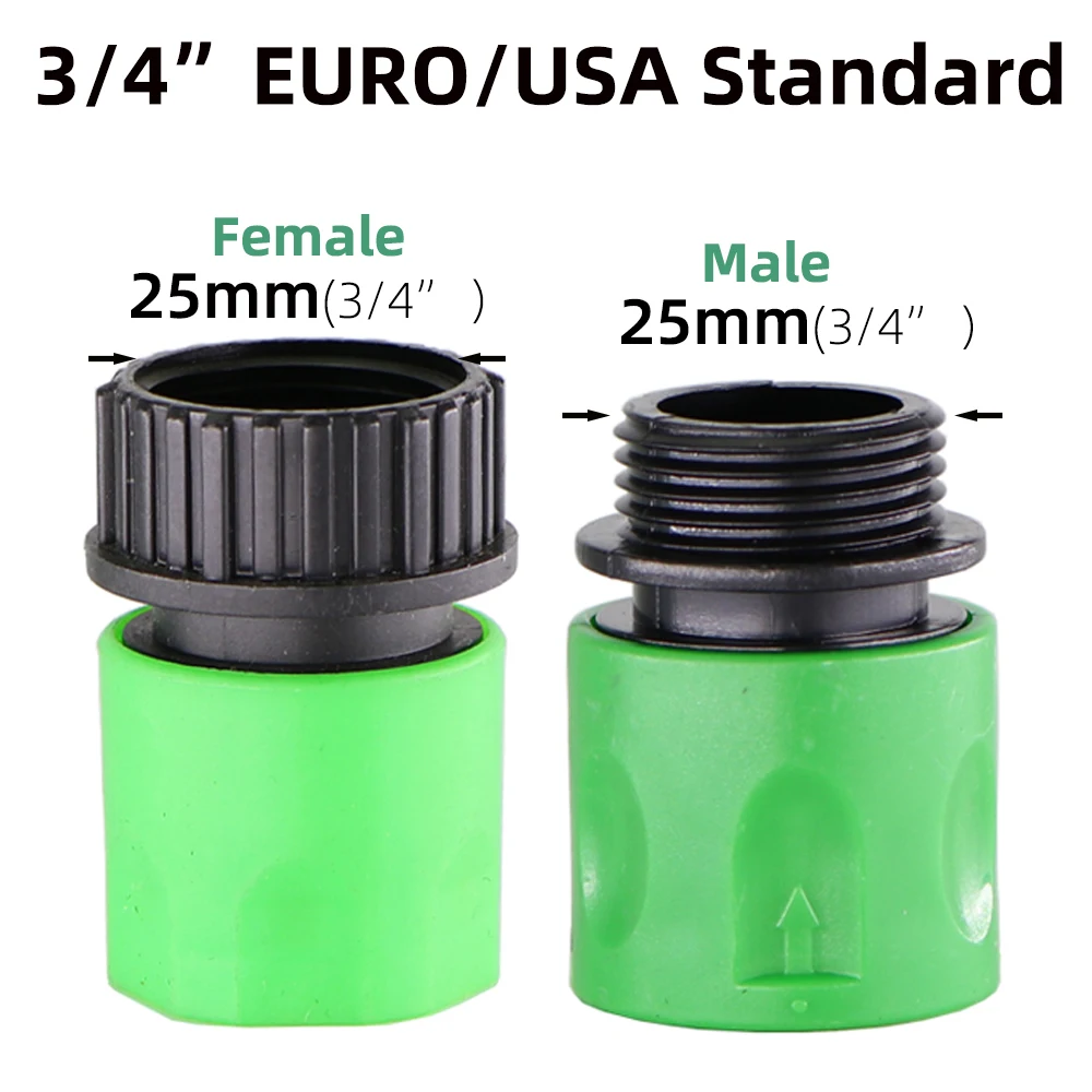 16mm szybkie złącze sutek EURO USA 3/4 Cal złącze gwintowane z gwintem zewnętrznym 16mm/20mm rura wąż Jiont do ogrodu nawadniania kropelkowego rury