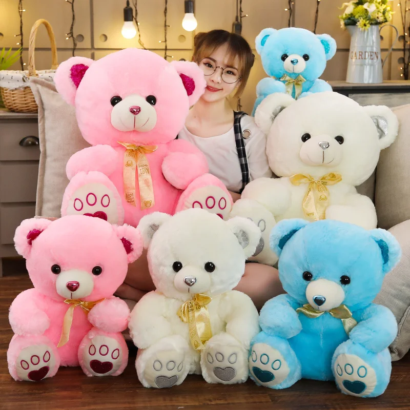 

Cartoon super cute Teddy bear doll plush stuffed toy bear doll girlfriend sleeping pillow 3 colors