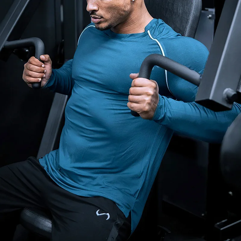 

Men Long Sleeves Gyms Fitness T-shirt Fitness Outdoor Sport Running Climbing Tights Bodybuilding Muscle Gym Train Compression