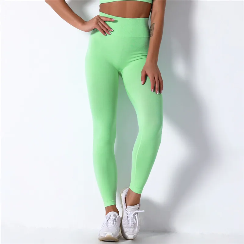 Rooftrellen 10%Spandex Seamless Leggings Women Sports Leggings For Fitness Push Up Skinny Pants High Waist Gym Leggins Workout