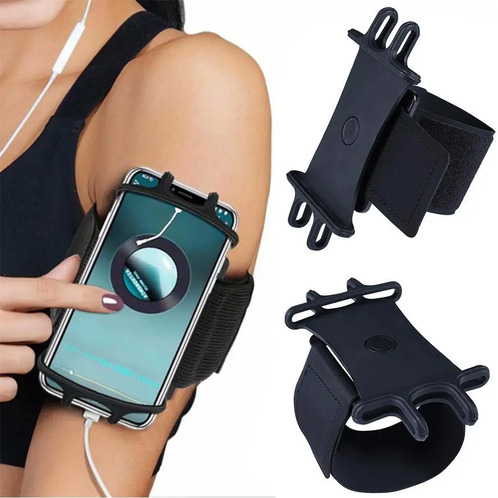 Mobile Phone Wrist Strap Running Arm Strap Silicone Strap Degree Arm Mobile Fitness Rotating Outdoor Phone Bag Wrist Accessories