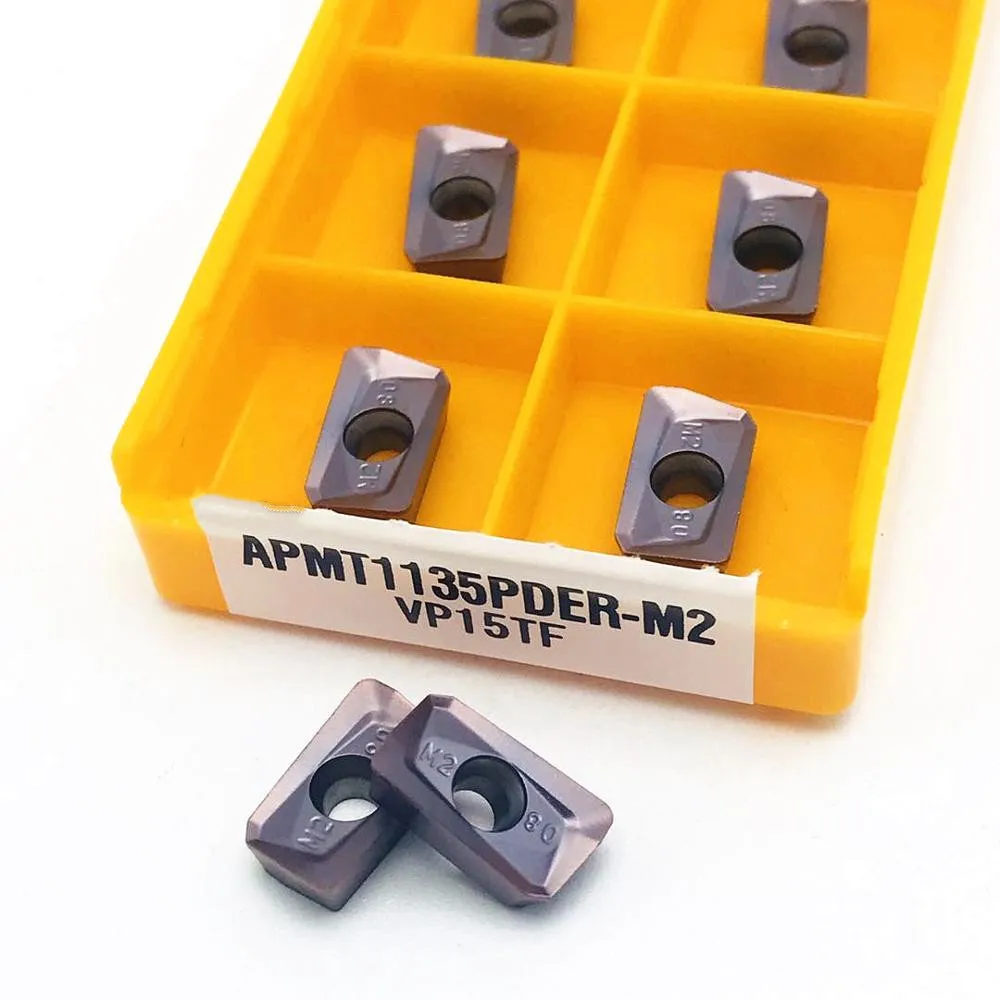 APMT1135 PDER M2 / H2 VP15TF alat pemutar, memasukkan karbida APMT 1135 wajah mesin penggilingan CNC milling cutter