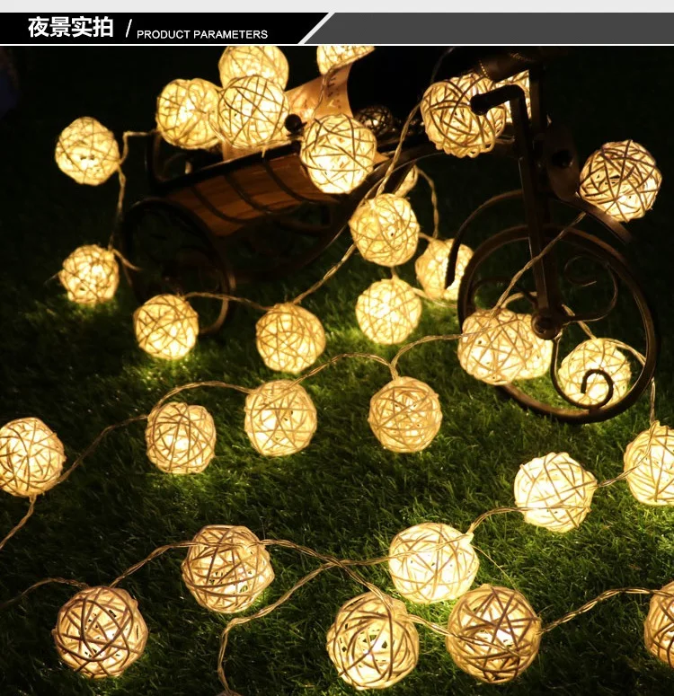 

Outdoor solar energy 4.8m20 LED rattan ball string lights Lantern Festival garden lights landscape lights decorative lights