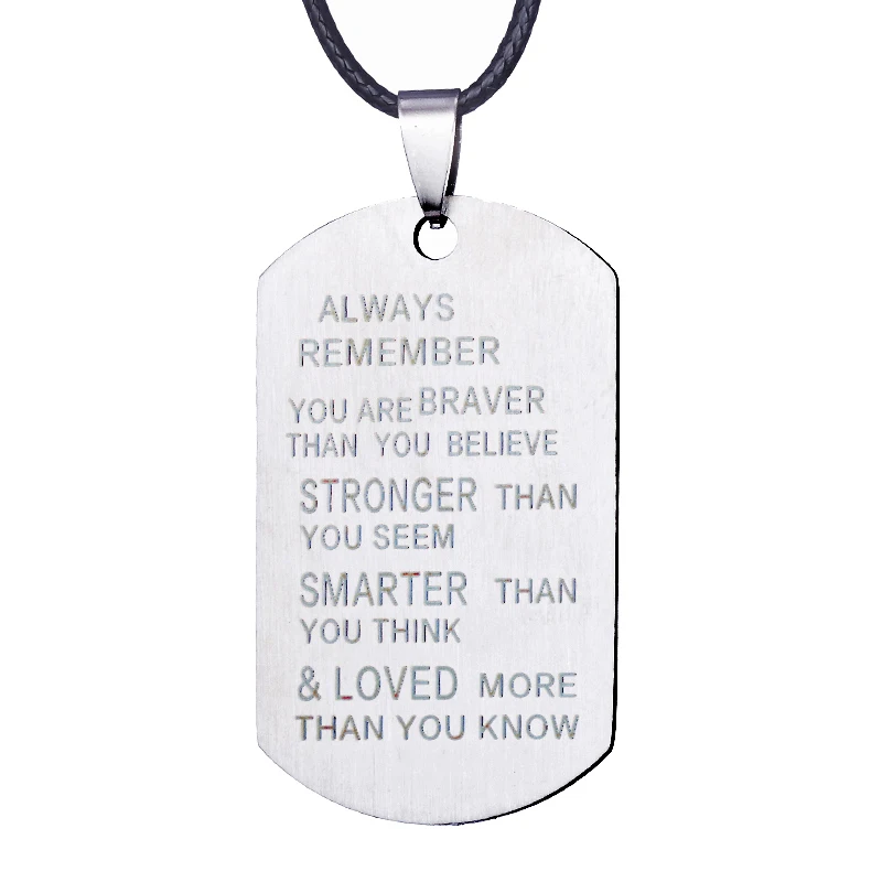 Hot Jewelry Stainless steel Pendant I Love You Always Forever Necklace For Men Women Dog Tags Army Gifts