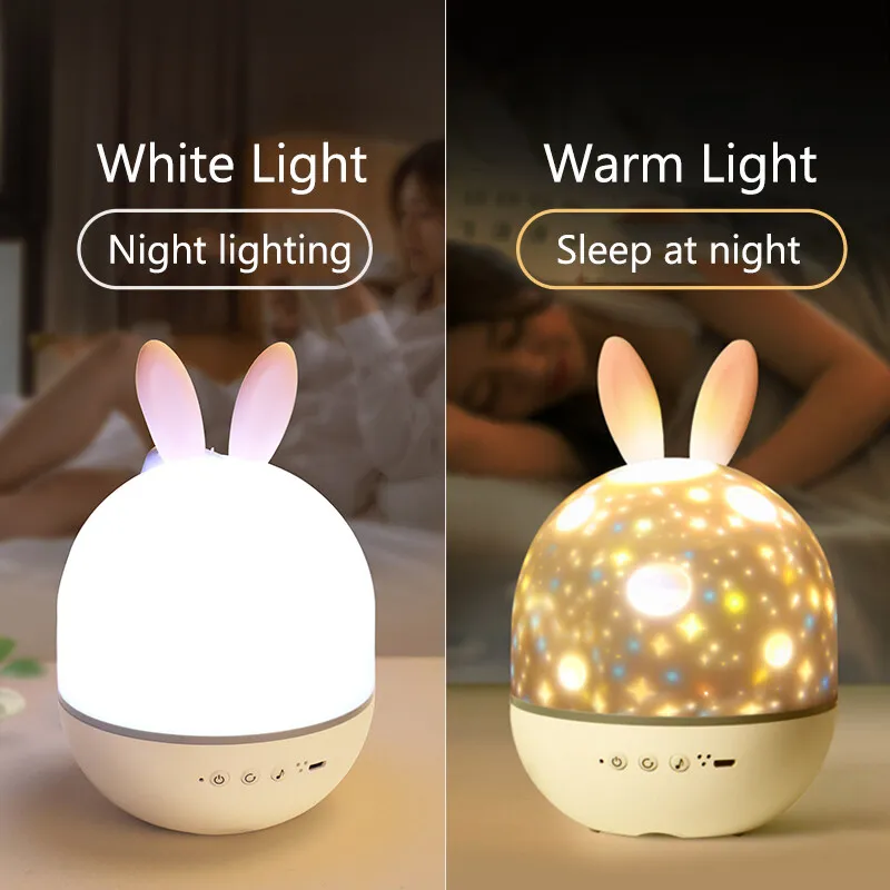 LED Night Light with Colorful Rotate Flashing Lights, Elf Projection, Galaxy Star Lamps, Music Box, Christmas Room Decor