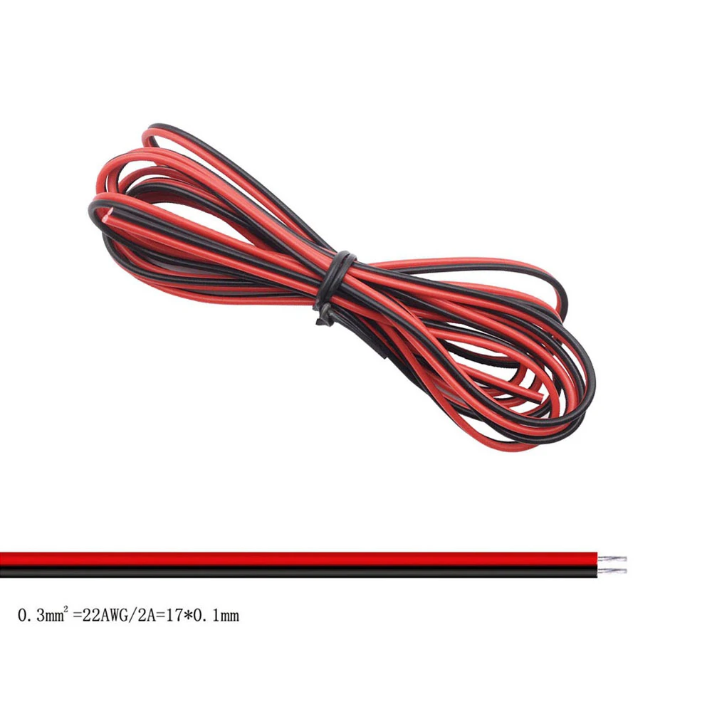 2/3/4/5/6Pin Led Strip Wire 22AWG 10m/20m/50m/100m Electrical Wire Red Black Cable For WS2812B WS2811 SK6812 5050 2835 5730