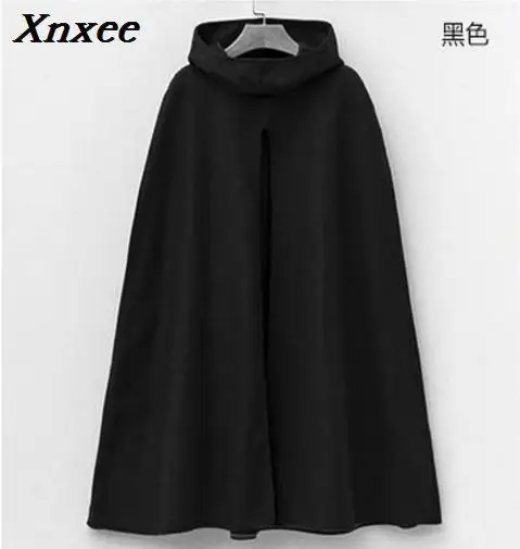 Medi Length Cloak Batwing Sleeve Woolen Coat Women Woolen Jakcets Autumn Winter New Hooded Windbreaker Coats Female Woolen Coat