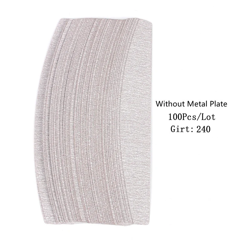 50 Stücke/100 Stücke Grau Abnehmbare Pads Mit Metallgriff Ersatz Schleifpapier Nagelfeile 100/180 Für Maniküre Schwielen entferner Puffer