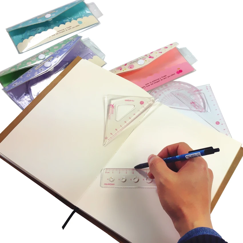 4 pz/pacco Bellissimo Fiore Righello Per Cucire Righelli di Quattro pezzi Per Patchwork Righello Strumento Regalo Promozionale di Cancelleria