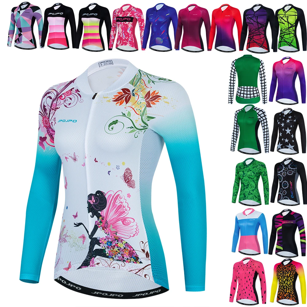 Weimostar Autumn Pro Cycling Jersey Long Sleeve Women MTB Bicycle Cycling Clothing Sportswear Ladies Bike Cycling Clothes Pink