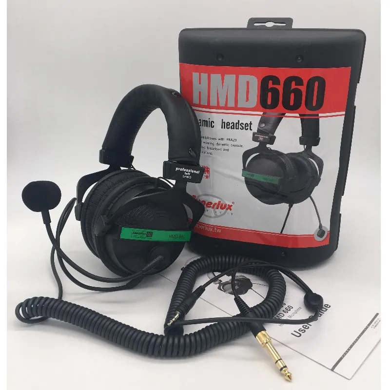 Superlux HMD660E Professional Stereo Headphone with Dynamic Microphone for live broadcast,DJ music,desktop video conference