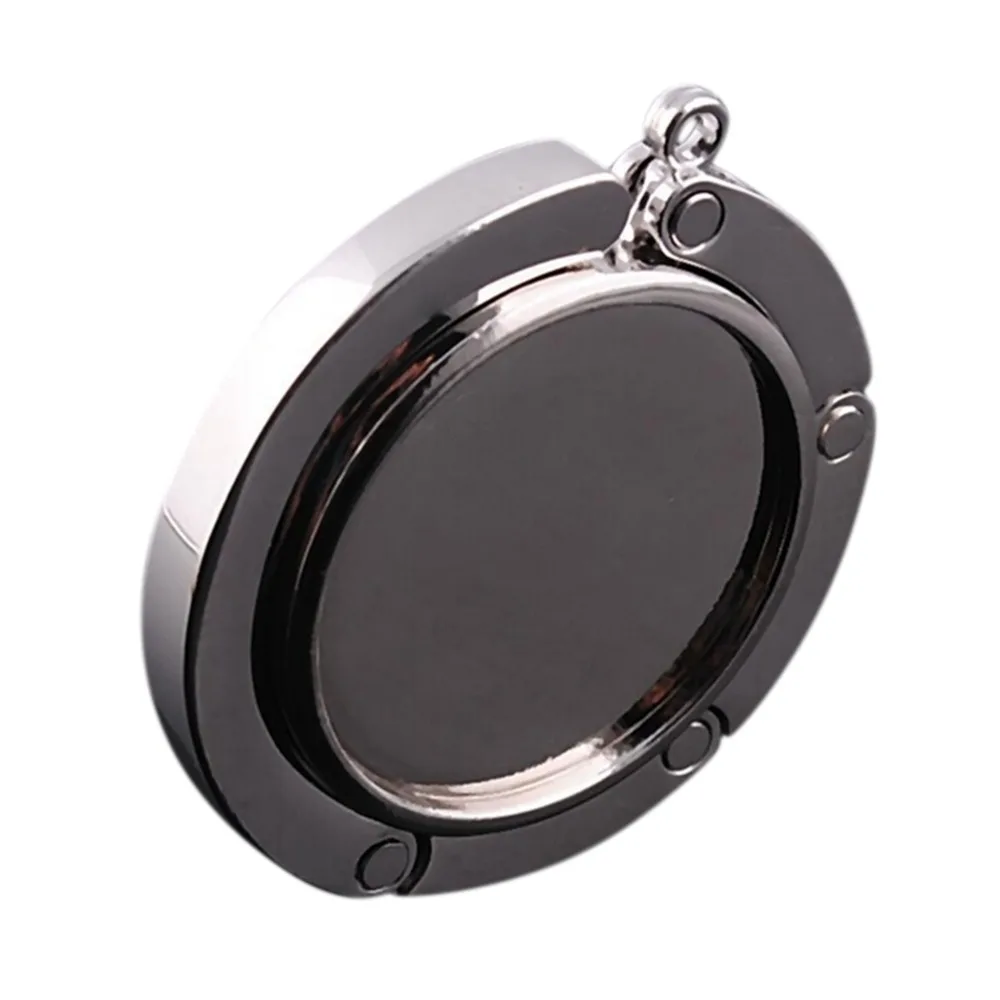 Nuovo gancio rotondo in metallo gancio titolare unico pieghevole portatile moda gancio da tavolo 1 pz borsa in lega di cristallo borsa borsa 1 pezzo