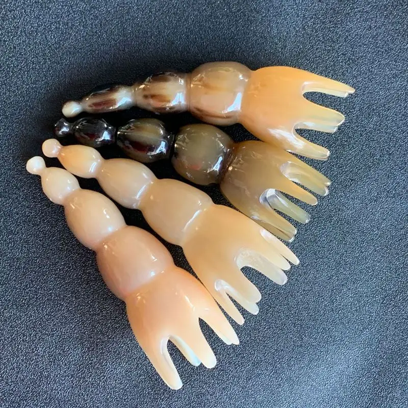 

Natural Horn Octopus Blood Circulation Relieve Stress Guasha Therapy Massage Tool Comb Scalp Meridian Scraping Shiatsu Massager