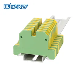 10Pcs EK2.5/35 Screw Connection Grounding Earthing Terminals SAK 2.5 mm² Wire Electric Connector Din Terminal Block EK 2.5/35