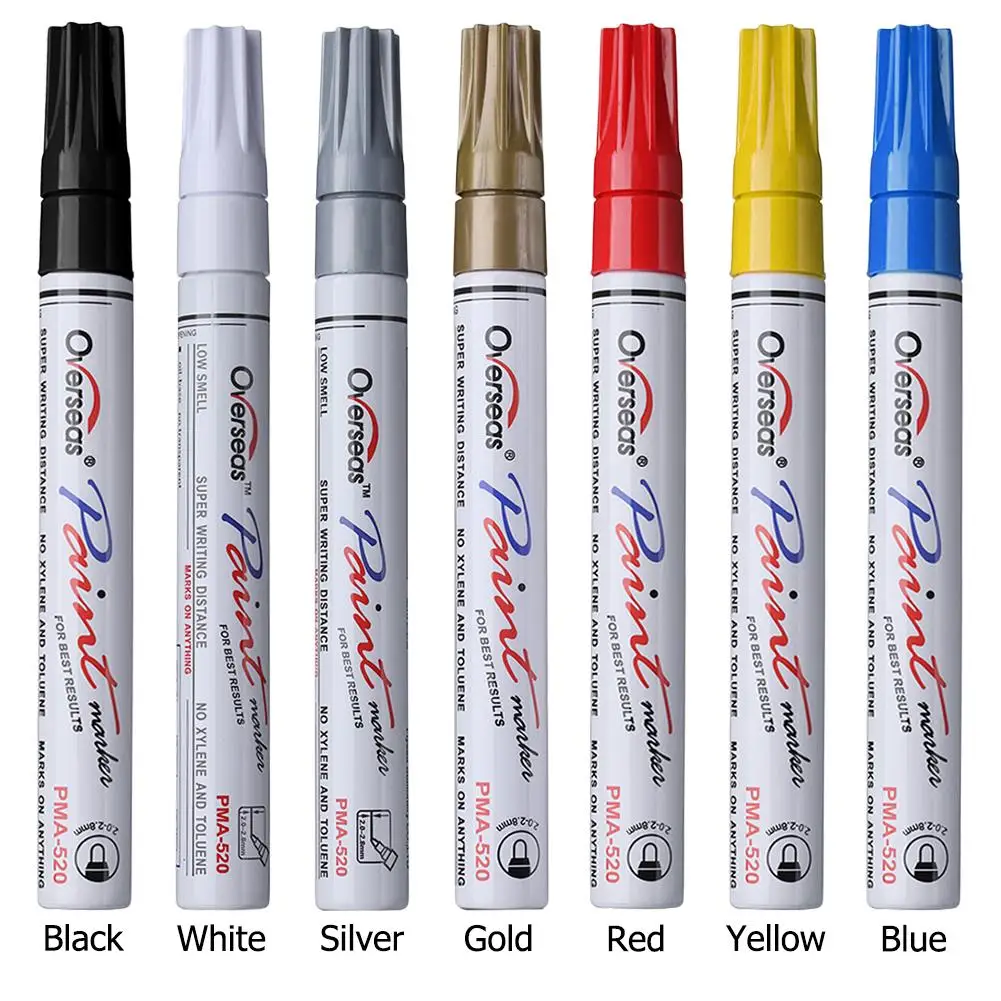 Universal Waterproof Car Tire Tread Permanent Paint Marker Pen Graffiti Oily Marker Strong Coverage for Rubber Metal Wood Glass