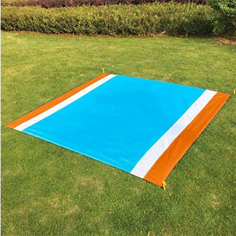 Beach Blanket Picnic Blanket Outdoor Nylon Beach Mat  Portable Lightweight Sand-proof Waterproof Sand Mat for Travel Hiking