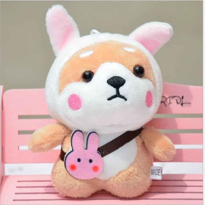 Chien de dessin animé en peluche pour femme, petit pendentif Shiba Inu, jouet en peluche animal, mini sac à beurre mignon, porte-clés, 11cm, 1PC