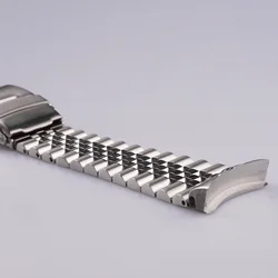 CARLYWET 22mm Solid Curved End Stainless Steel Silver Jubilee Watch Band Strap Luxury Bracelets For Seiko SKX007 009