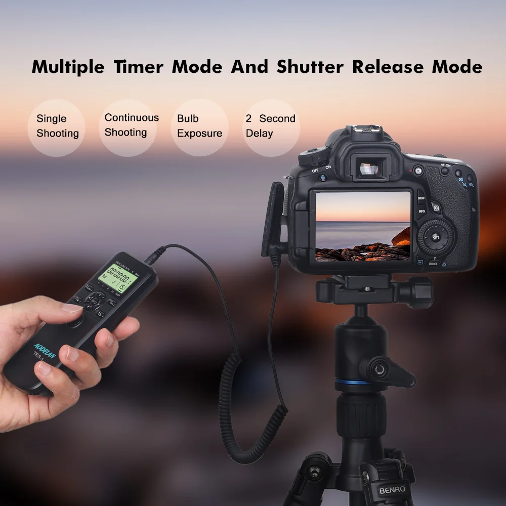 AODELAN Camera Shutter Release Wired Timer Remote Control for Canon EOS R3, R5 C, R6, 250D, 850D, M5. Replace TC-80N3 & RS-60E3