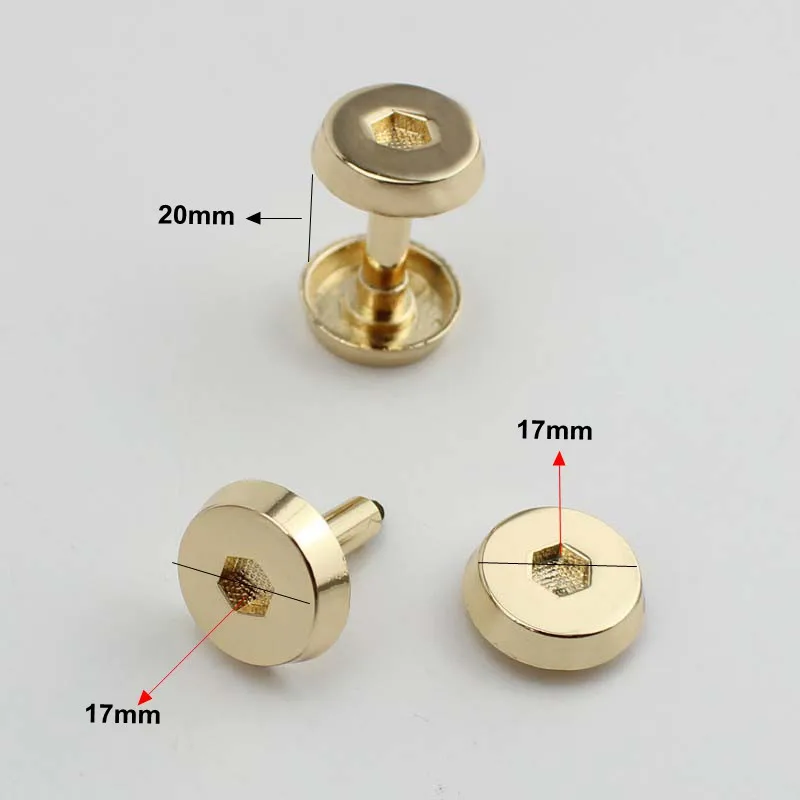 

20pcs Wholesale screws inner width 20mm gold connector metals for bags,zinc alloy hardware screws open metal