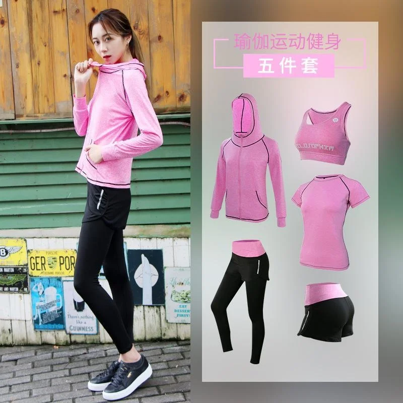 

Two Piece Set Women Yoga New Women's Sportswear Running Clothes Red Spring Summer Conjuntos De Mujer Ensemble Femme