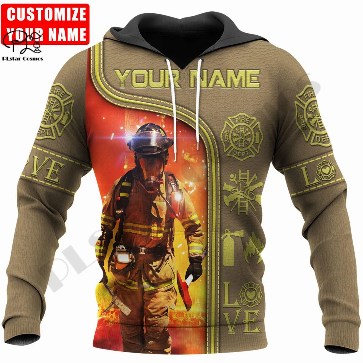 

PLstar Cosmos 3DPrinted Newest Firefighter Custom Name Unique Hrajuku Streetwear Unisex Casual Funny Hoodies/Zip/Sweatshirt B-10