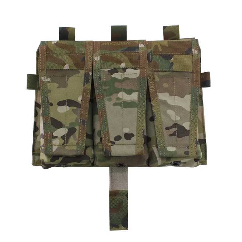 FMA Multicam Triad M4 Magazine Pouch, Airsoft Wargame, Tactical Mag Pouch for Tactical Vest, AVS JPC Vest, Molle Front Panel