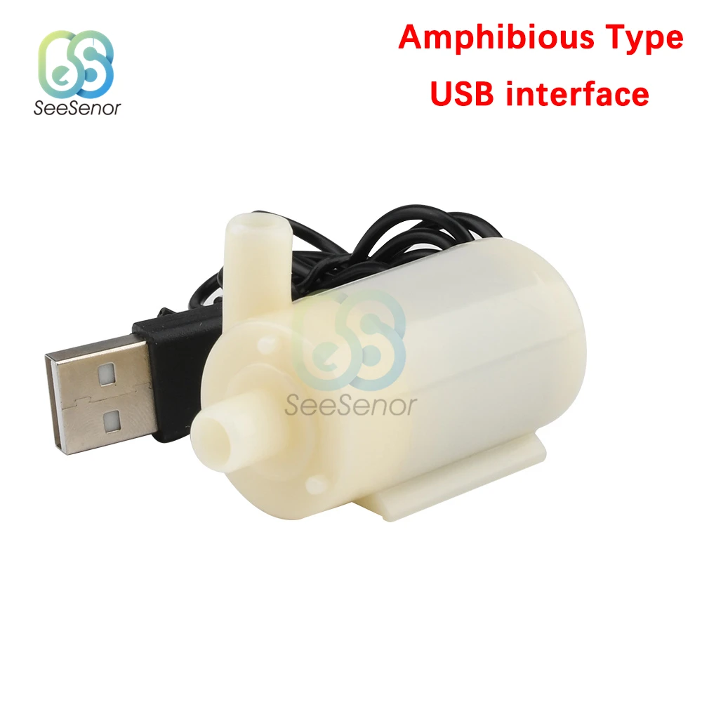 Микро погружной и амфибийный насос постоянного тока 3 в 4,5 В постоянного тока USB Бесщеточный Водяной насос с низким уровнем шума 80-л/ч