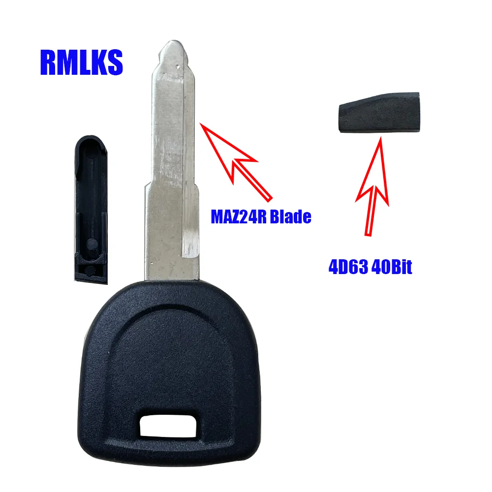 

Transponder Key Shell For Mazda 2 3 5 6 MX5 RX8 Uncut Blank Right Blade Cover Case Replacement Fob 4D63 Chip