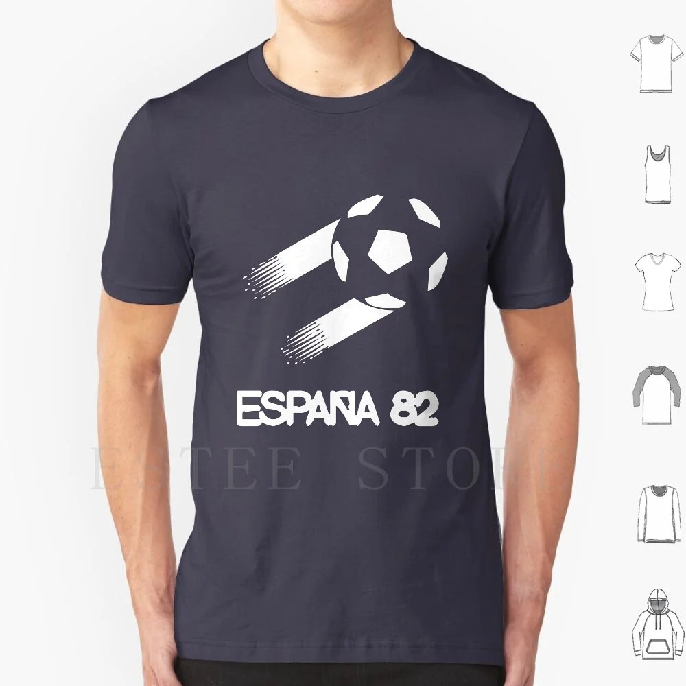 España 1982 Camiseta de algodón para hombres DIY estampado Retro Vintage clásico vieja escuela fútbol fútbol España 82