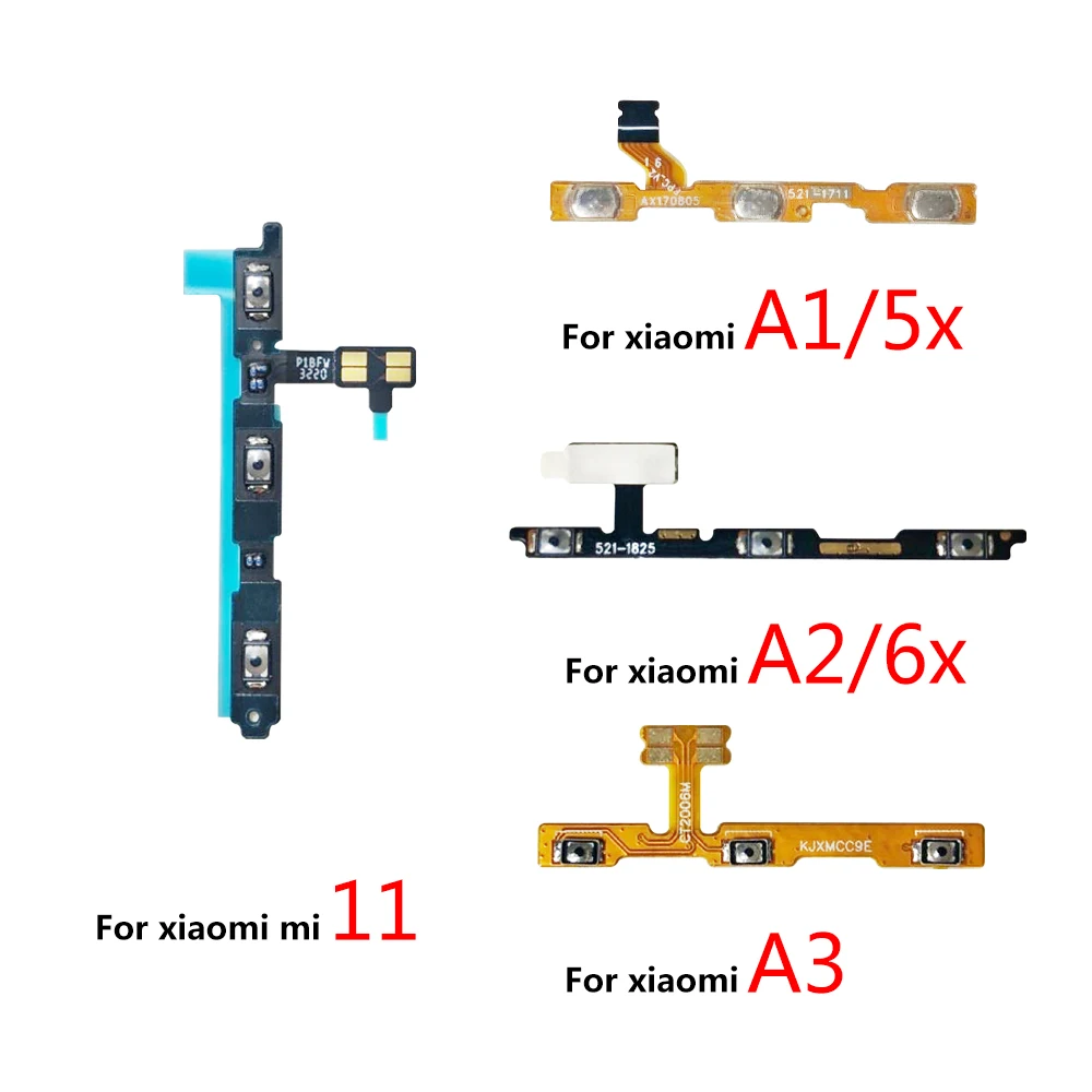 50Pcs，Volume Button Power Switch On Off Button Flex For Xiaomi Poco X3 F1 F2 Pro M3 Mi A3 A1 5X 6X A2 Lite Max 3 Max 2 Mix 2 3