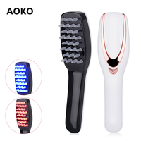 AOKO Electric Vibration Massage Comb Hair Growth Care Anti Hair Loss Phototherapy Scalp Massager Comb USB Rechargeable machine