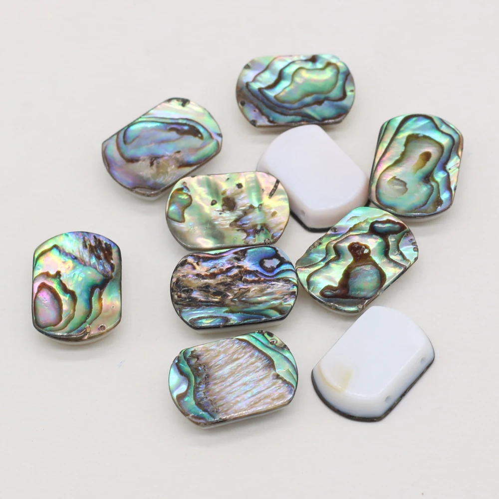 4 PCS Natural Fresh Water Abalone Shell Heart shaped Rectangular Ball Beads Jewelry Making DIY Charm Necklace Bracelet Accessori