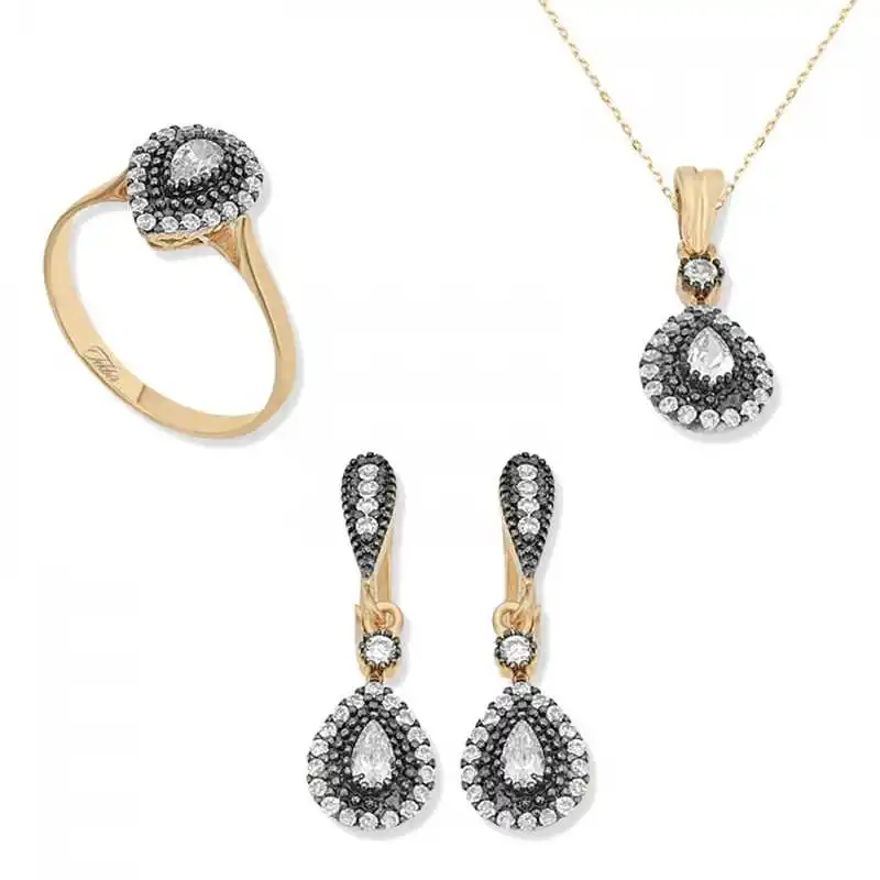 Silver Diamond Montür Drop Women 'S Set