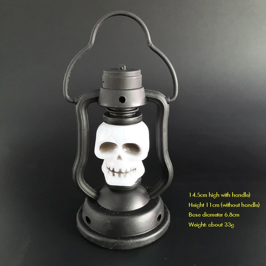 Halloween LED Lantern with Handle, Pumpkin Skeleton Night Light Lantern Gradient Colorful Kerosene Lamp Halloween Decoration