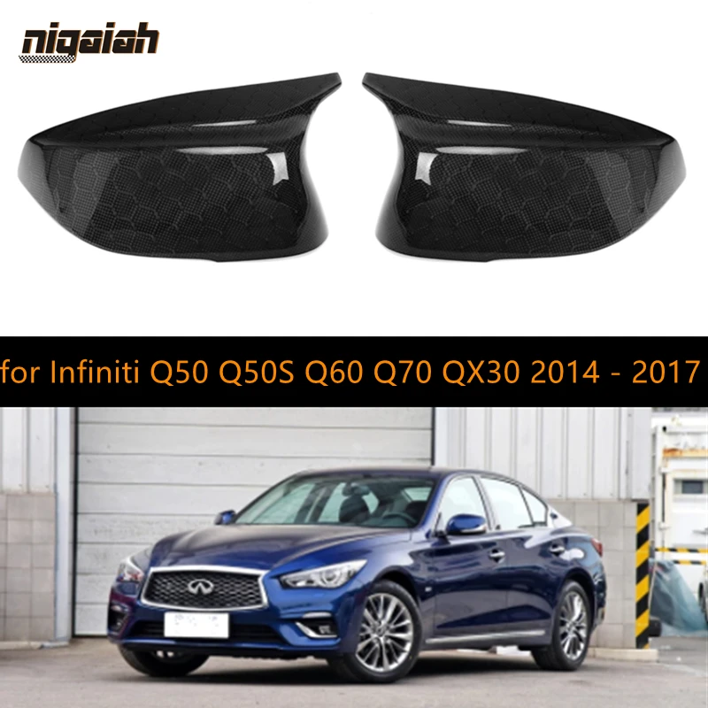 Q50 Oxhorn Carbon Fiber Mirror Covers Honeycomb Pattern for Infiniti Q50 Q50S Q60 Q70 QX30 2014 2015 2016 2017 Side Mirror Caps