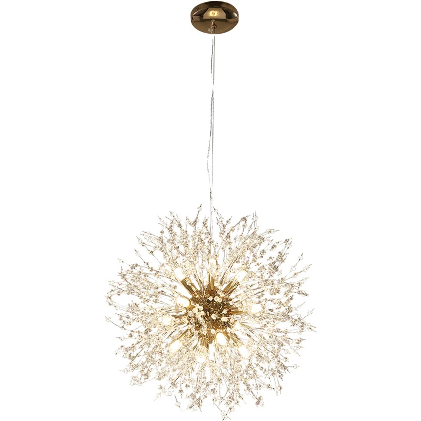 

Dandelion crystal pendant lights Nordic bedroom living room dining room clothing store cloakroom lamp hanging branch fixtures