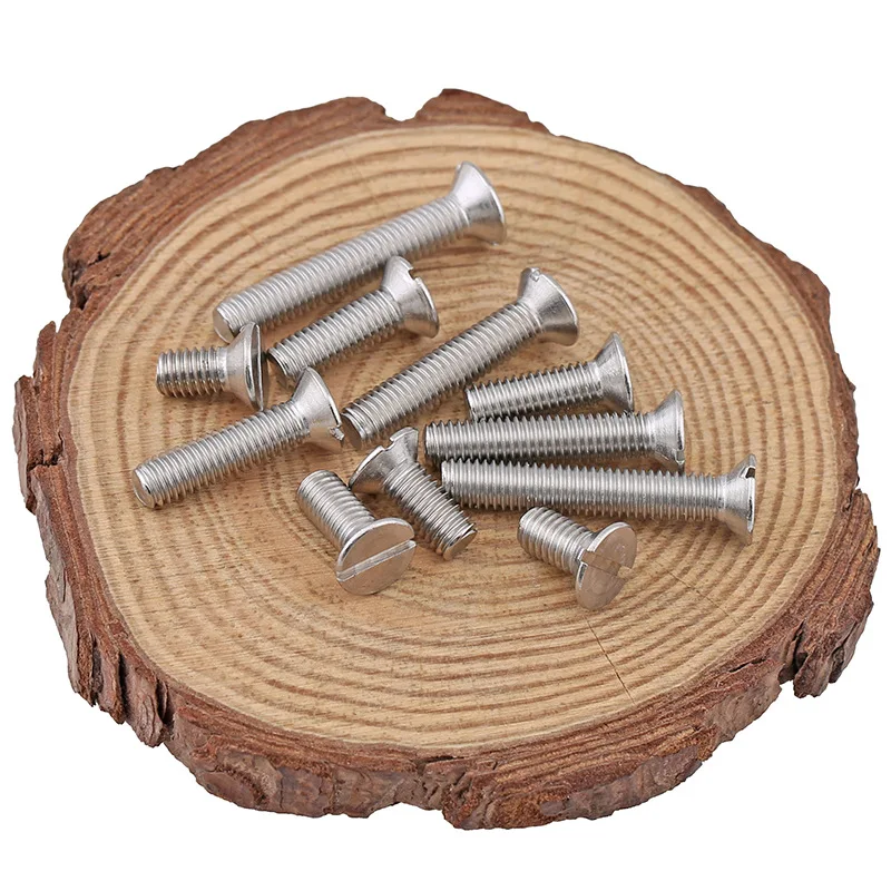 M3 M4 M5 304 stainless steel slotted countersunk head screw slotted flat head screw gb68 30Pcs image 4