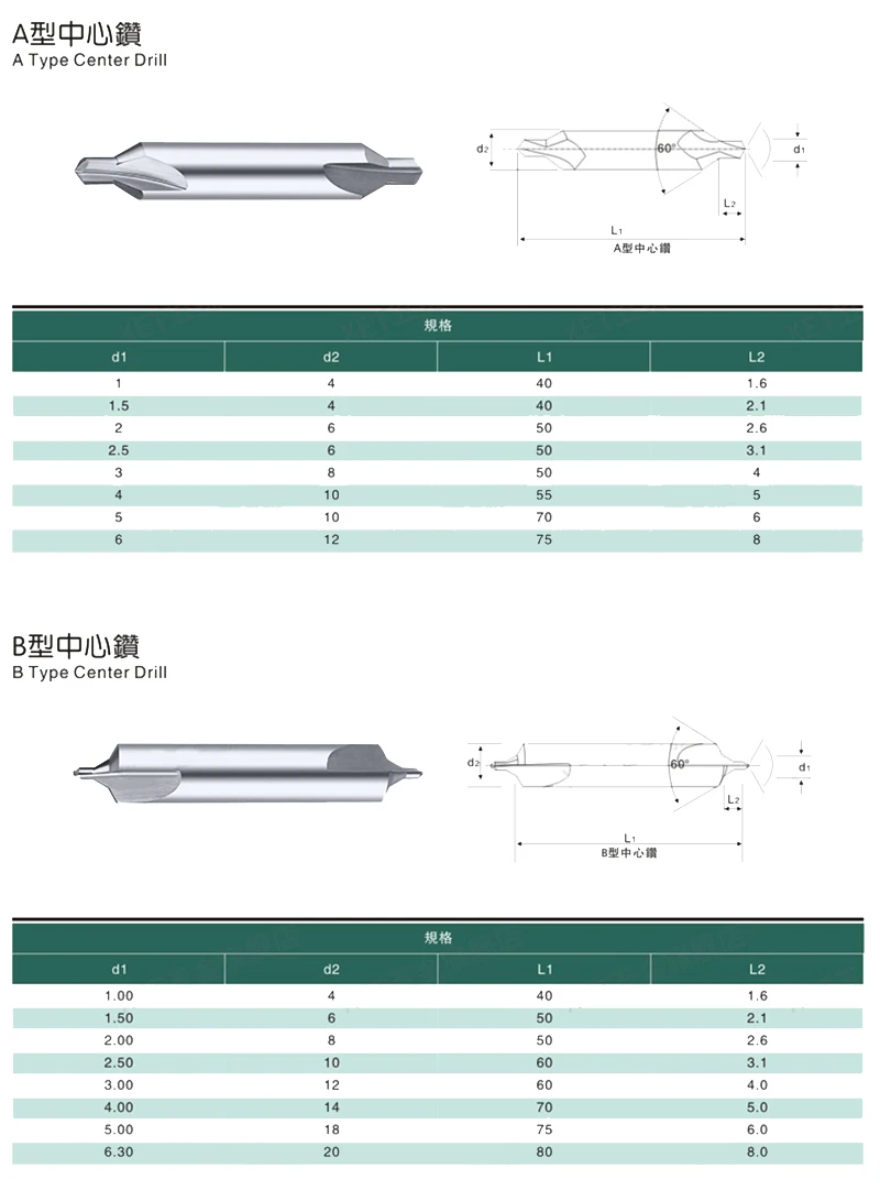 Taladro central de acero de tungsteno de 60 grados, herramienta de centrado tipo A/B, broca de aleación de procesamiento, máquina de posicionamiento CNC alargada D4