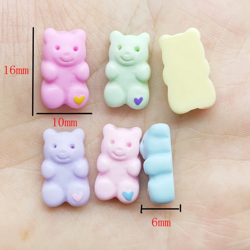 20pcs New  Resin Mixed Mini Solid Bear Flat Back Cabochon Charm DIY Phone/Craft Decoration Accessories E12