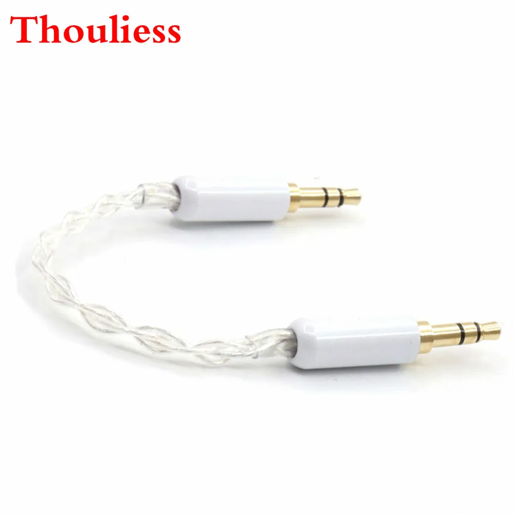 

Thouliess 10cm 3.5mm to 3.5mm 7N OCC Silver Plated 3.5 mm Stereo Audio Hifi Audio cable car AUX wire jump cable