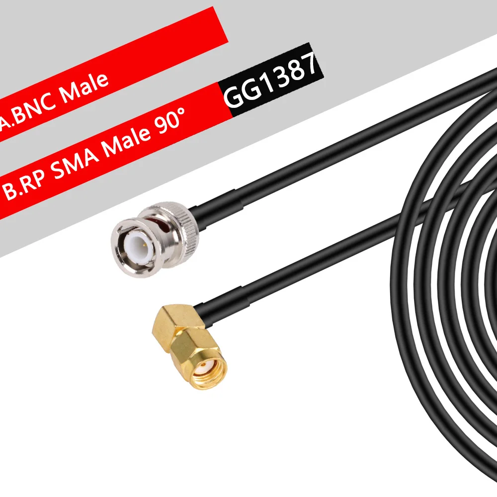 RG58 kabel BNC męskie do SMA wtyk męski RG-58 50 Ohm RF kabel przedłużający Adapter złącza zestaw kabla przedłużającego RF Pigtail 15CM 20CM 30CM