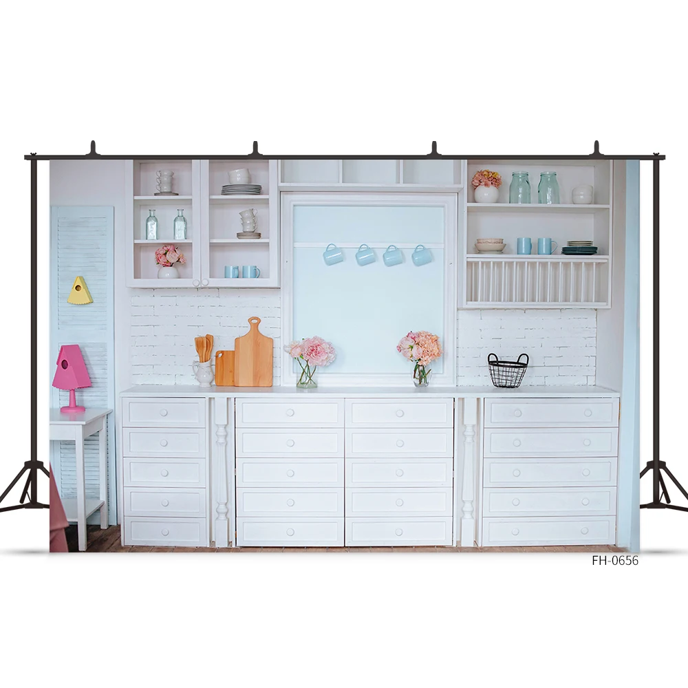 Trắng Tường Gạch Hoa Trang Trí Trong Nhà Vinyl Bối Cảnh Sơ Sinh Cho Bé Sinh Nhật Studio Chụp Ảnh Chụp Ảnh Nền